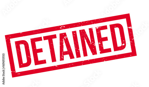 Detained rubber stamp. Grunge design with dust scratches. Effects can be easily removed for a clean, crisp look. Color is easily changed.