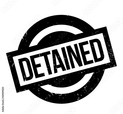 Detained rubber stamp. Grunge design with dust scratches. Effects can be easily removed for a clean, crisp look. Color is easily changed.
