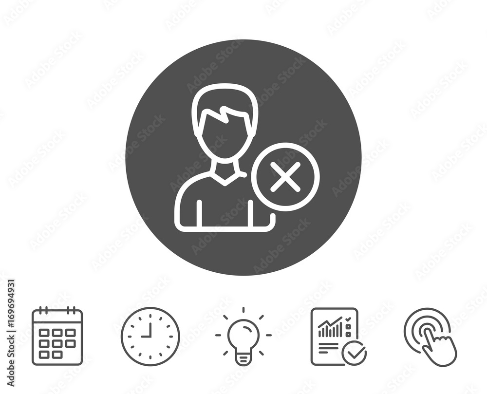 Remove User line icon. Male Profile sign. Remove User line icon. Male Profile sign.