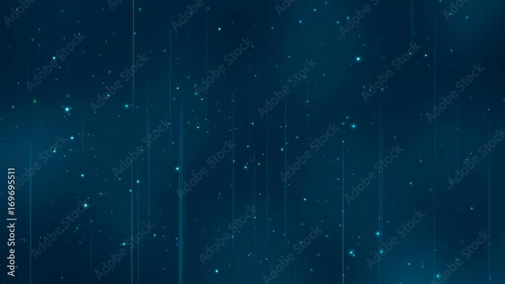 Abstract digital background with particles and stripes on dark background. Virtual background. Animation of seamless loop. 3d rendering. - obrazy, fototapety, plakaty 
