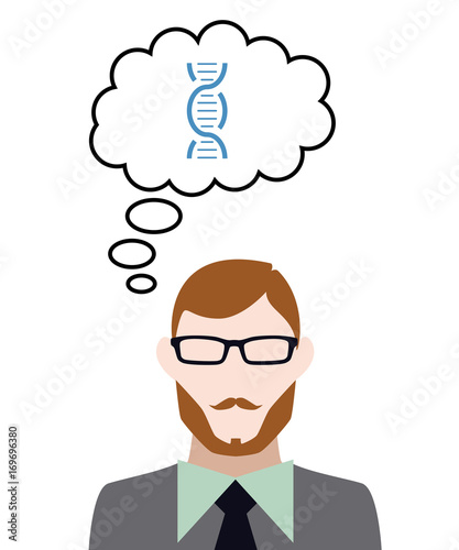 Person denkt an DNA-Strang