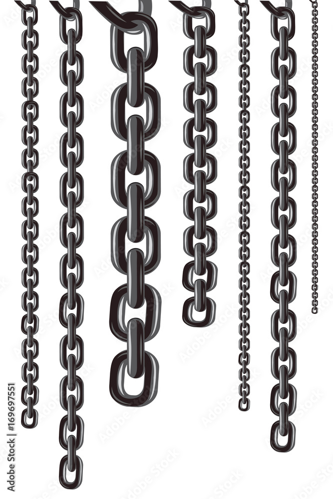 Metallic chain Separated by a white background, abstract background,Vector illustration Metallic chain Separated by a white background, abstract background,Vector illustration