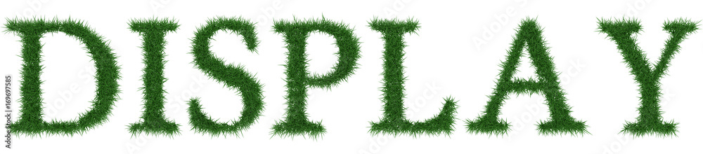 Display - 3D rendering fresh Grass letters isolated on whhite background. Display - 3D rendering fresh Grass letters isolated on whhite background.