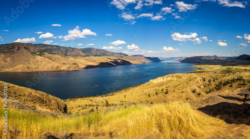 Summer panorama of the Kamloops lake in Canada