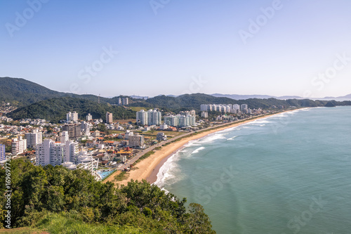 Canvas Print Aerial view of Itajai city and Praia Brava Beach - Balneario Camboriu, Santa Cat