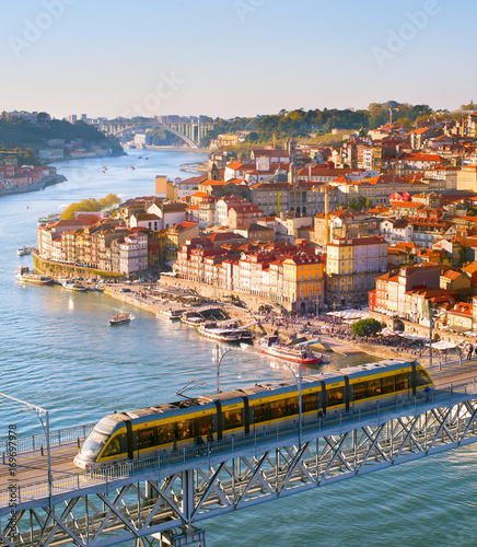 Obraz na płótnie Porto cityscape at sunset, Portugal w salonie