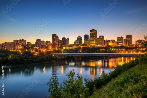 Edmonton downtown and the Saskatchewan River at night