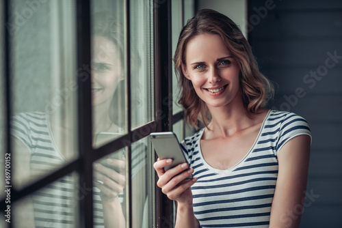 Woman with mobile phone