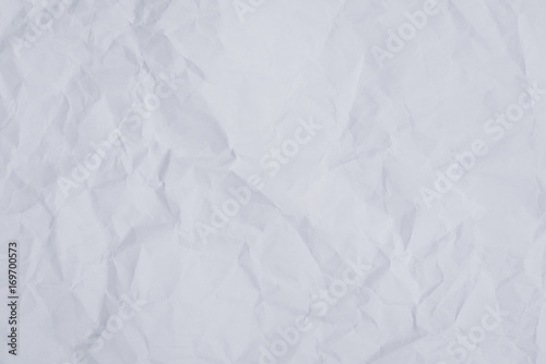 White crumpled paper background and texture, Wrinkled creased paper white abstract