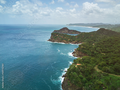 Blue ocean water in Nicaragua coastline photo