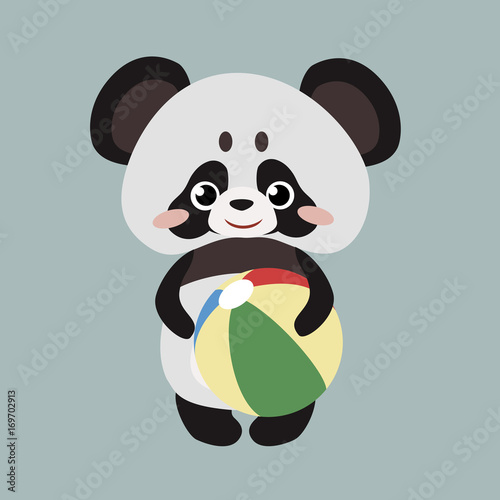 Fototapeta Naklejka Na Ścianę i Meble -  Cute panda with a ball