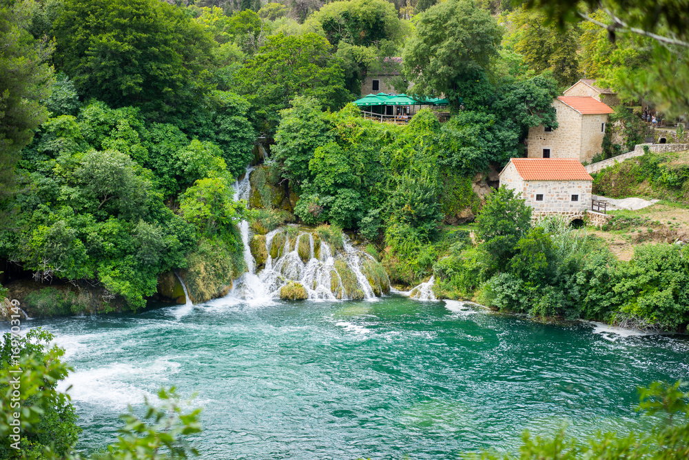 Waterfalls in Krka national Park in Croatia. Waterfalls in Krka national Park in Croatia.