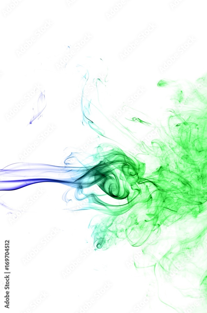 Obraz premium Abstract background wave of smoke.Blue and green wave
