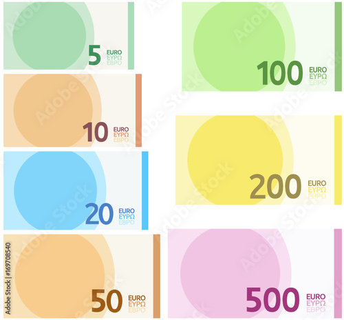 Collection de billets de la zone euro (flat design)