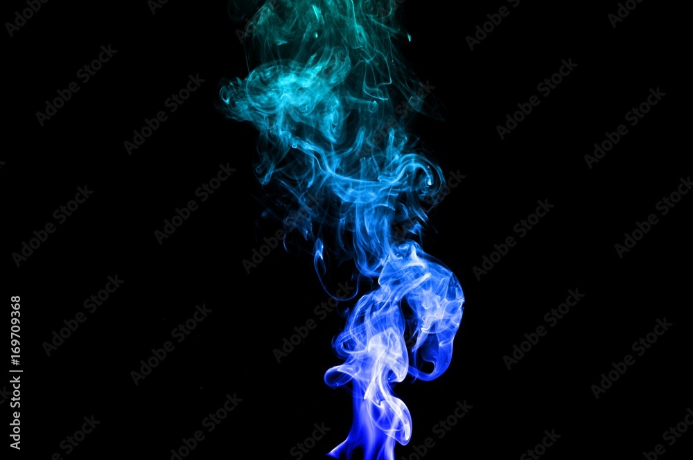 Abstract Light blue smoke on black background, Light blue background,Light blue ink background Abstract Light blue smoke on black background, Light blue background,Light blue ink background