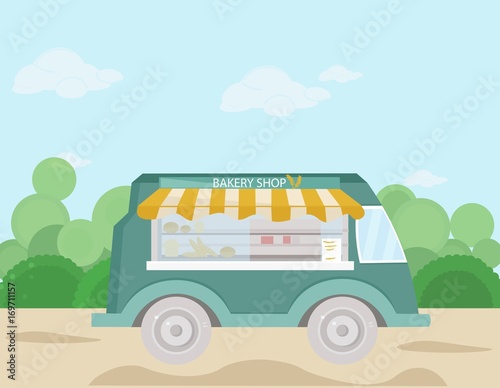Bakery bus Vector illustration