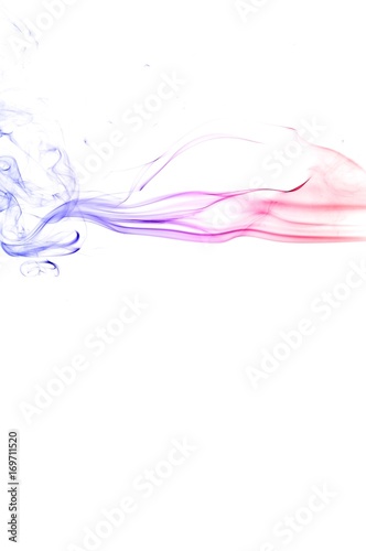 Abstract colorful smoke on white background, smoke background,colorful ink background,red, Blue,beautiful color smoke © Athipat