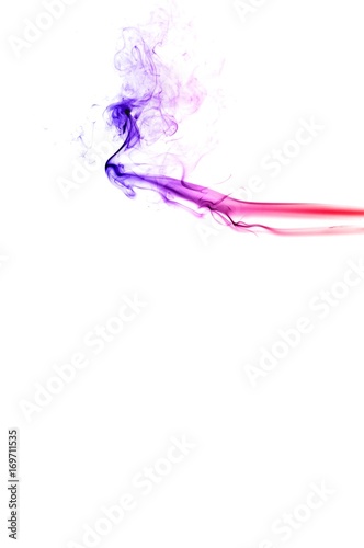 Abstract colorful smoke on white background  smoke background colorful ink background red  Blue beautiful color smoke