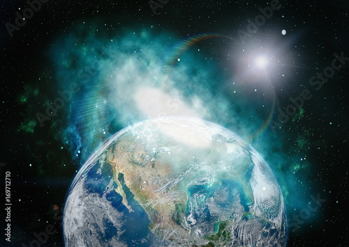 The Earth from space. This image elements furnished by NASA. photo
