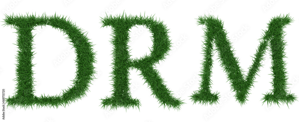 Drm - 3D rendering fresh Grass letters isolated on whhite background. Drm - 3D rendering fresh Grass letters isolated on whhite background.