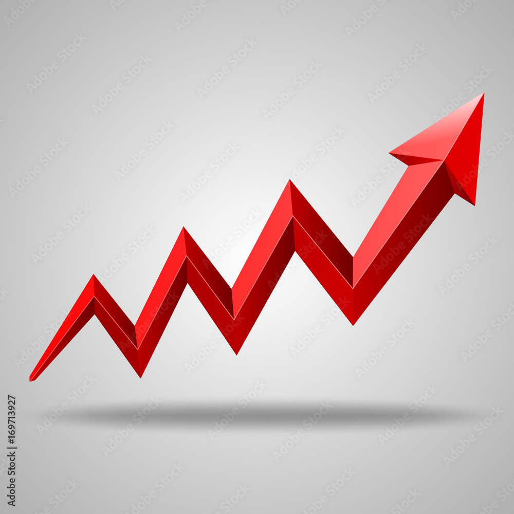 Business charts red arrow. Vector illustration Business charts red arrow. Vector illustration
