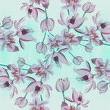 Flowers  -  decorative composition. Watercolor. Seamless pattern. Use printed materials, signs, items, websites, maps, posters, postcards, packaging.