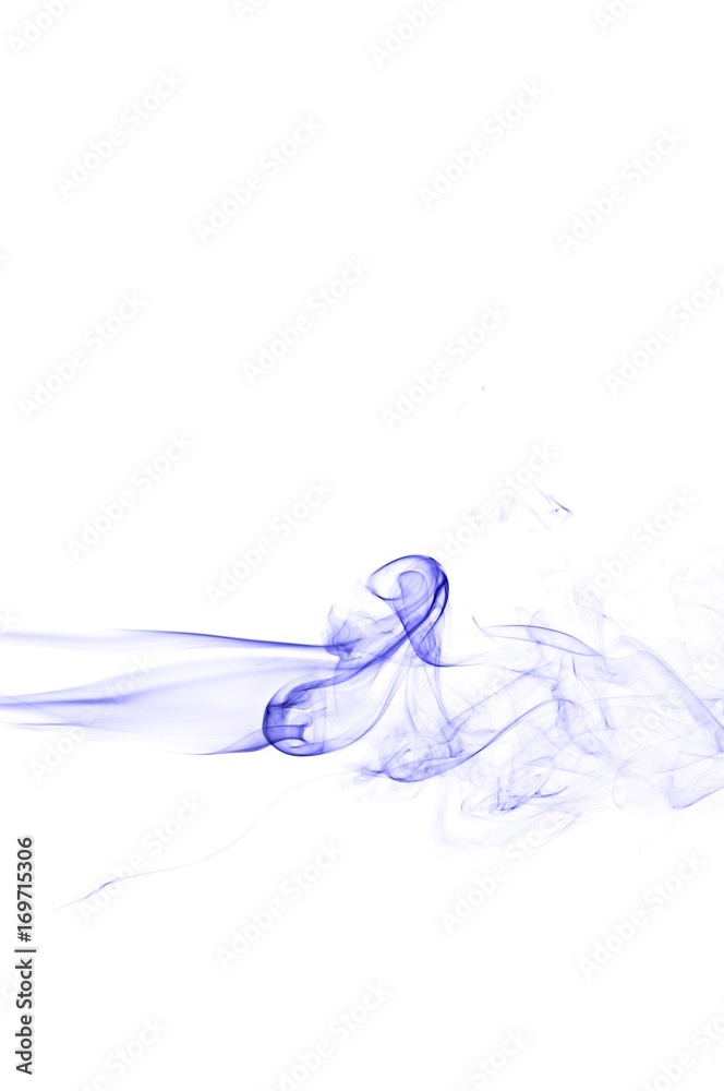 Obraz premium Abstract blue smoke on white background, blue background,blue ink background