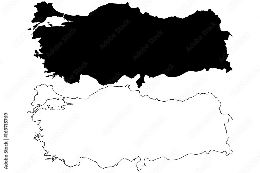 Turkey map vector illustration, scribble sketch Turkey