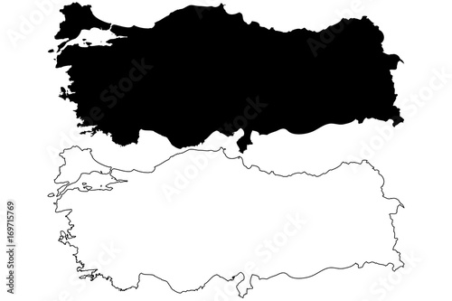 Turkey map vector illustration, scribble sketch Turkey