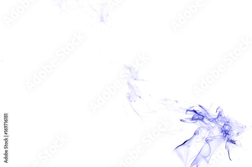 Abstract blue smoke on white background, blue background,blue ink background