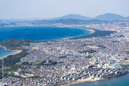 Photography Aerial view of Fukuoka City in Fukuoka, Japan. (福岡航空写真)