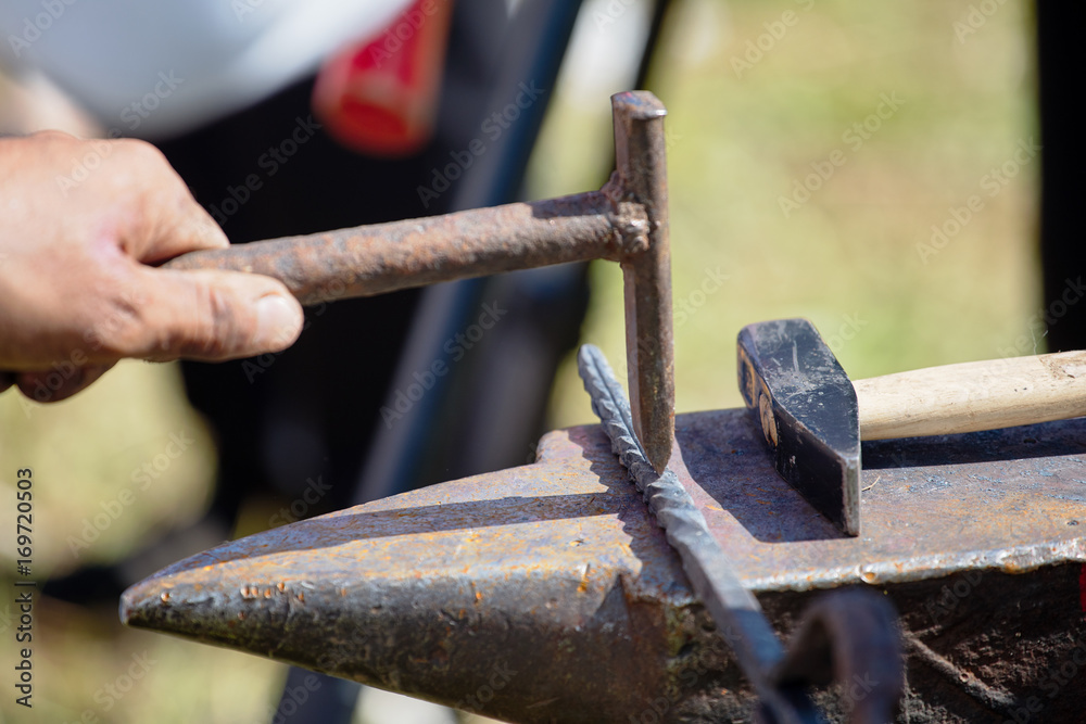 Old tools for metal processing. Ancient craft Old tools for metal processing. Ancient craft