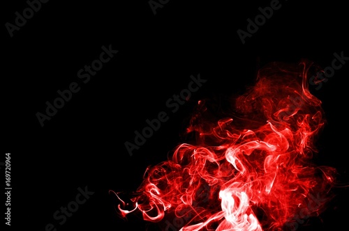 Abstract red smoke on black background, smoke background,colorful ink background,red fire,beautiful color smoke