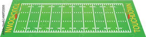 American football field perspective view. vector illustration