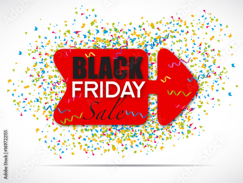 Étiquette flèche direction : black friday sale
