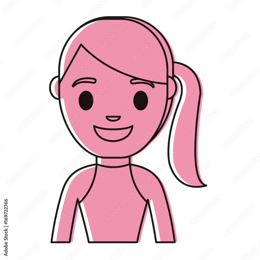 cartoon young woman smiling icon over white background colorful design vector illustration cartoon young woman smiling icon over white background colorful design vector illustration