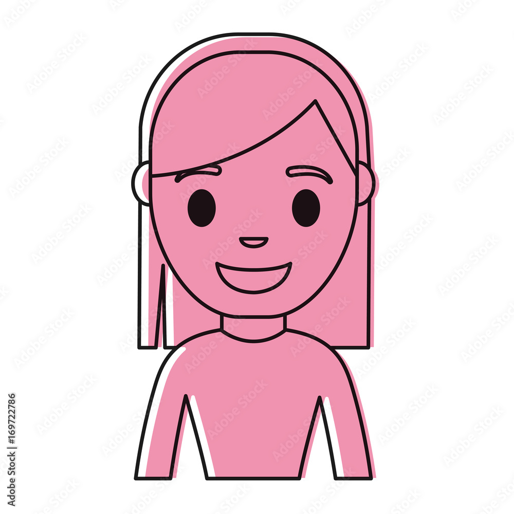 cartoon young woman smiling icon over white background colorful design vector illustration cartoon young woman smiling icon over white background colorful design vector illustration