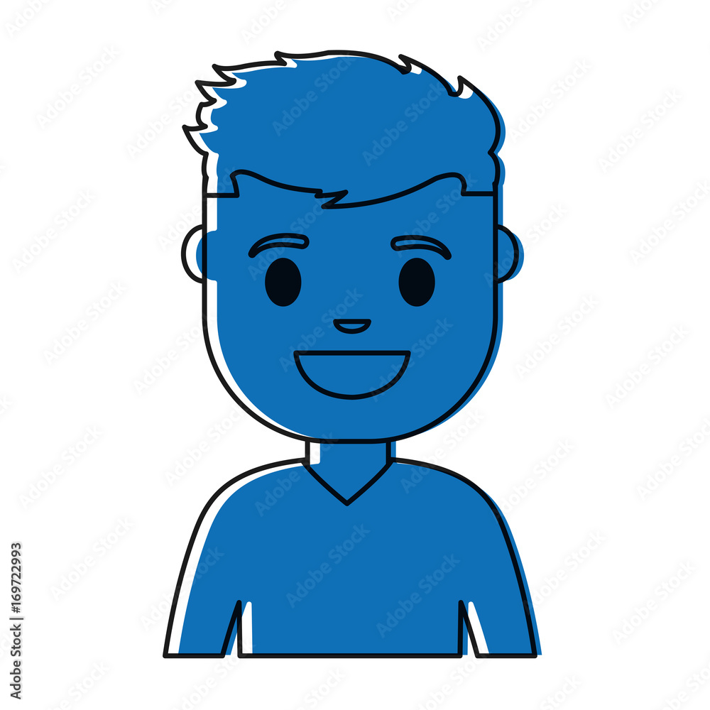 cartoon man smiling icon over white background colorful design  vector illustration