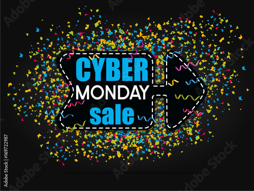 Étiquette flèche direction : Cyber Monday Sale (fong noir)
