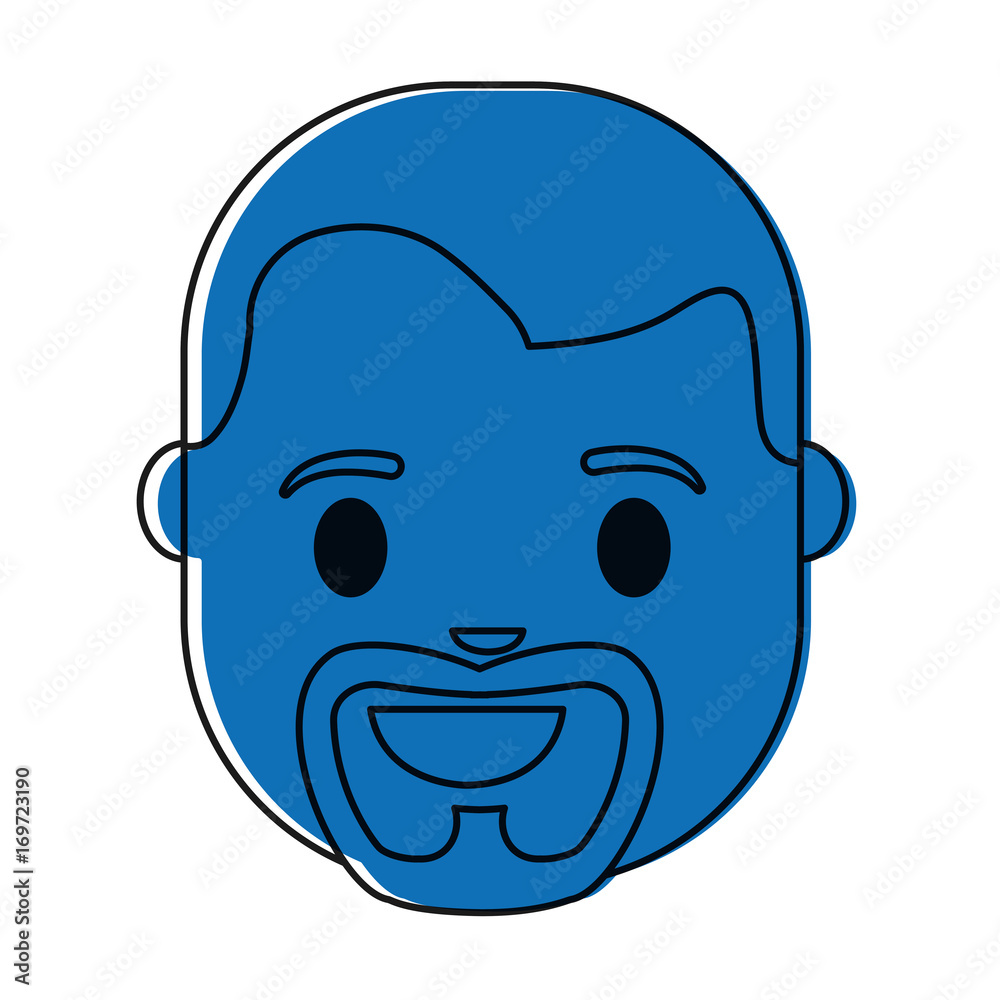 cartoon man with beard icon over white background vector illustration