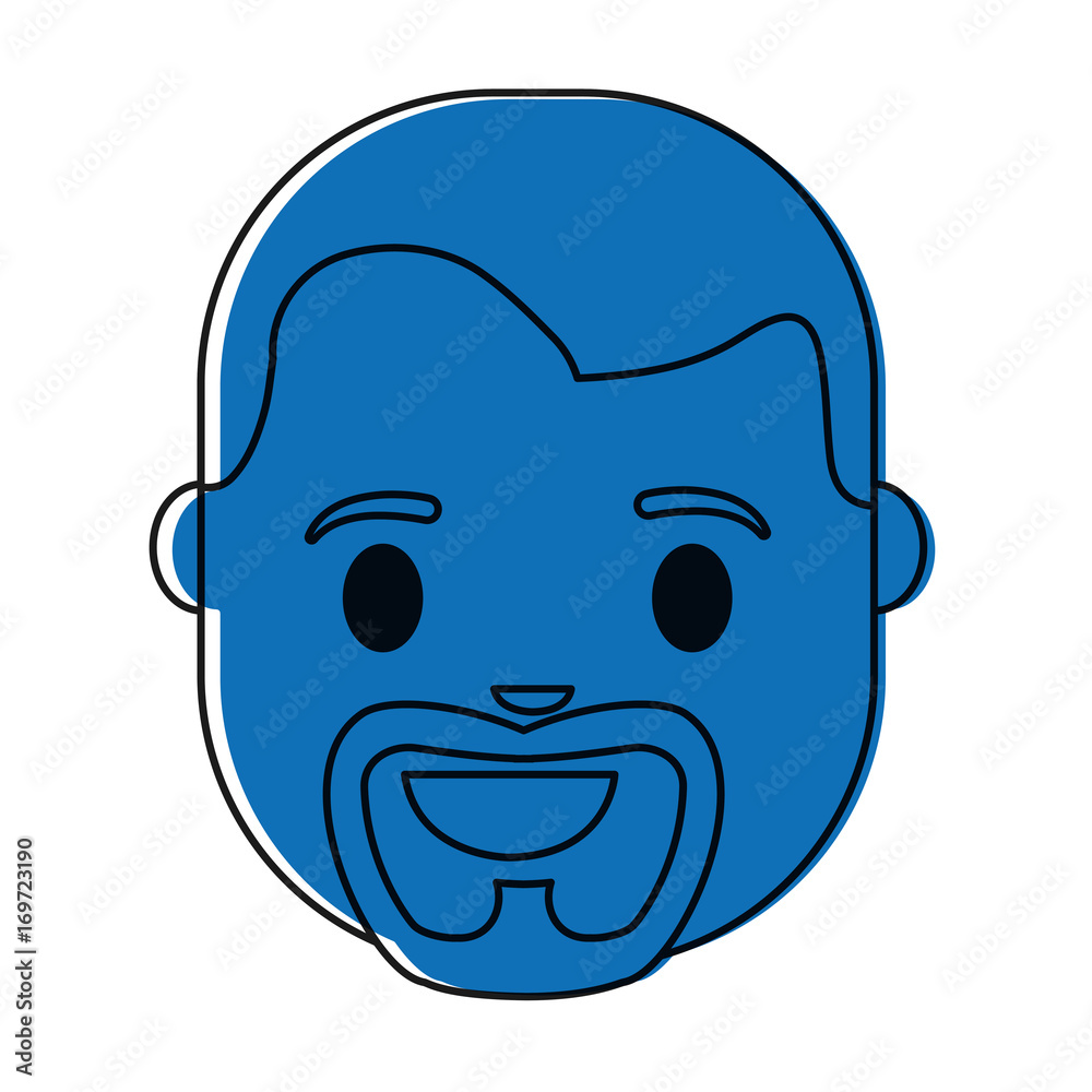 Fototapeta premium cartoon man with beard icon over white background vector illustration