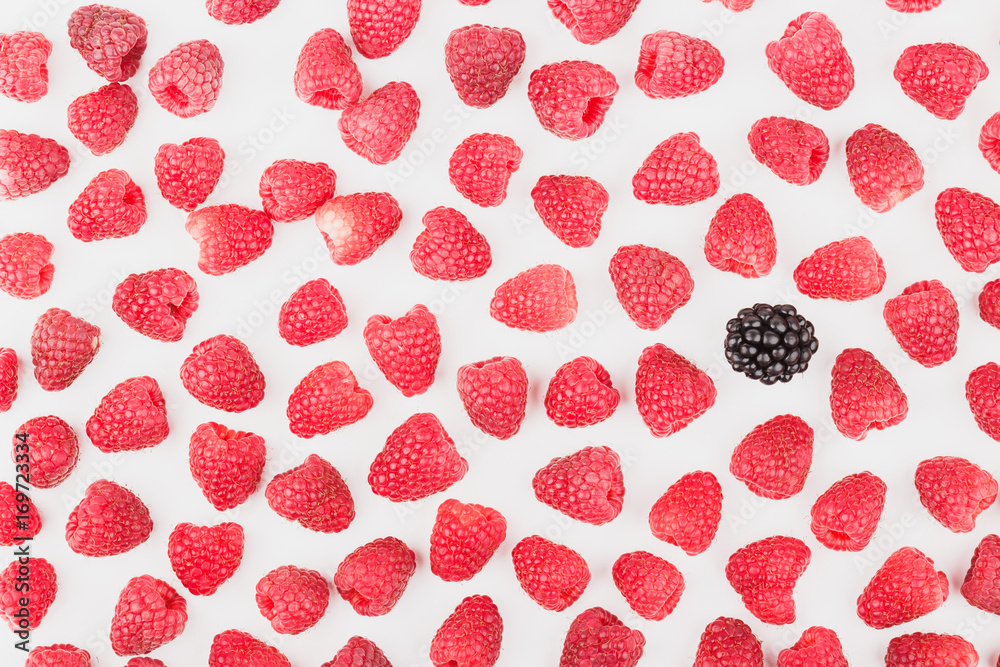 Background from raspberries and blackberries, isolated Background from raspberries and blackberries, isolated