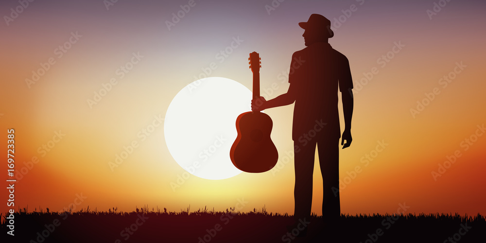 Naklejka premium musicien - musique - guitare - guitariste - guitare classique