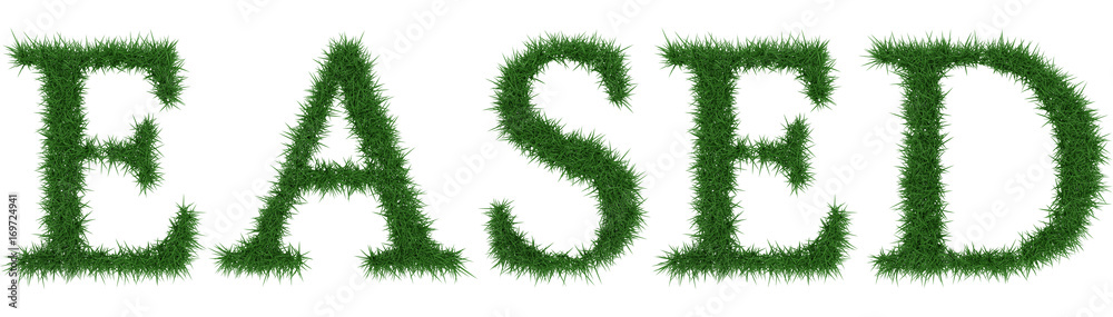 Eased - 3D rendering fresh Grass letters isolated on whhite background. Eased - 3D rendering fresh Grass letters isolated on whhite background.