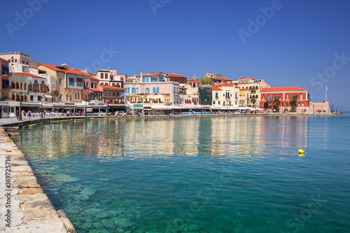 Architecture of the old Venetian port in Chania on Crete, Greece