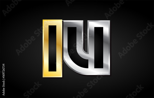 gold silver letter joint logo icon alphabet design