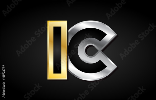 gold silver letter joint logo icon alphabet design