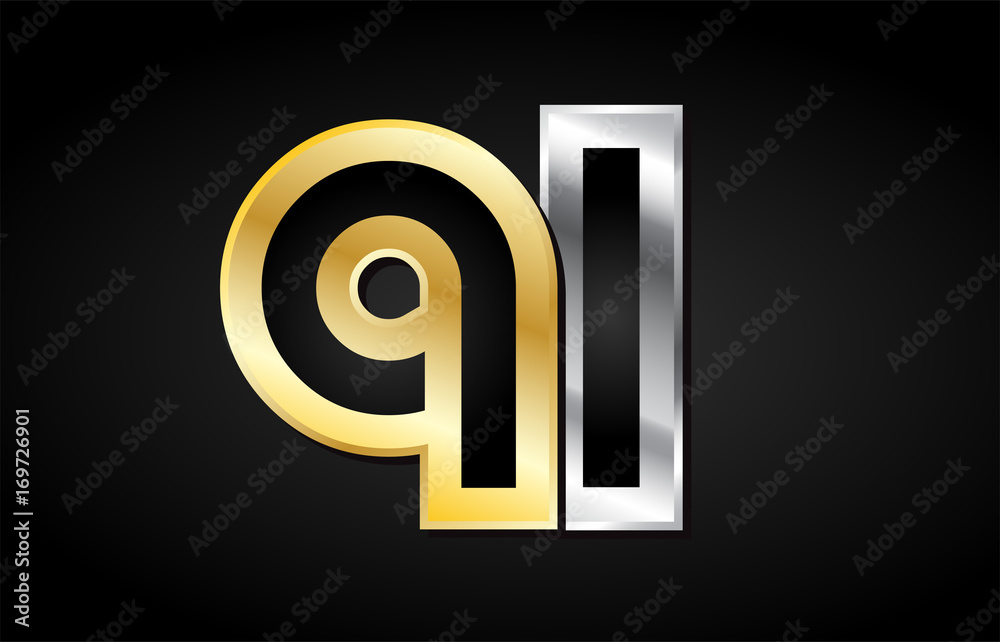 gold silver letter joint logo icon alphabet design gold silver letter joint logo icon alphabet design