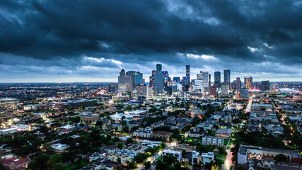 Keuken achterwand Onweer Houston vanuit de lucht voor Harvey  © nuedesign