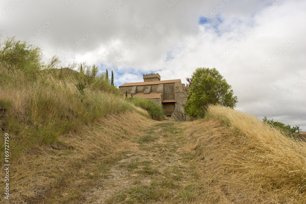 Naklejka premium The town of Ujue in Navarra, Spain